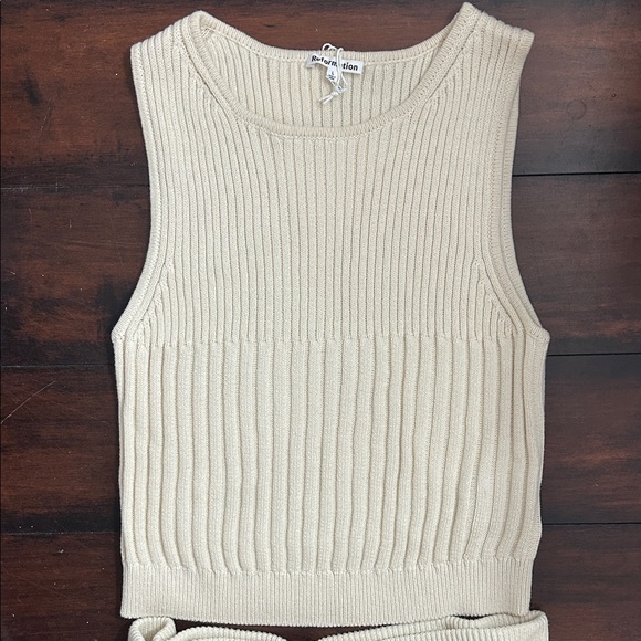 Reformation Kate Cotton Knit Two Piece Skirt Set NWT - Picture 3 of 6